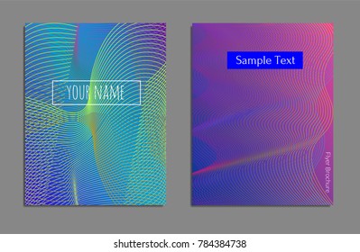 Cover design template set with abstract lines modern different color gradient style on background for decoration presentation, brochure, catalog, poster, book, magazine etc. Vector Illustration.