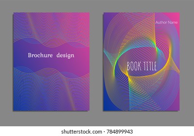 Cover design template set with abstract lines modern different color gradient style on background for decoration presentation, brochure, catalog, poster, book, magazine etc. Vector Illustration.