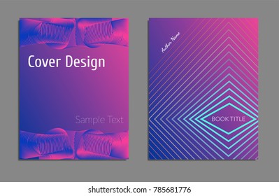 Cover design template set with abstract lines modern different color gradient style on background for decoration presentation, brochure, catalog, poster, book, magazine etc. Vector Illustration.