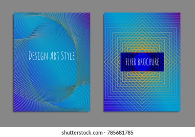 Cover design template set with abstract lines modern different color gradient style on background for decoration presentation, brochure, catalog, poster, book, magazine etc. Vector Illustration.