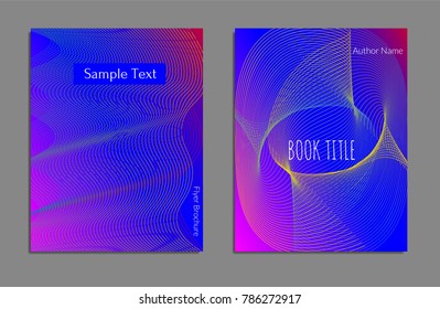 Cover design template set with abstract lines modern different color gradient style on background for decoration presentation, brochure, catalog, poster, book, magazine etc. Vector Illustration.