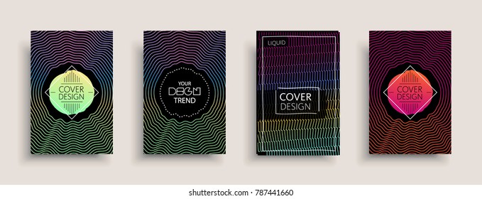 Cover design template, set with abstract fluid colors. Business modern A4 page layout. Colorful vector covers for branding, book, poster, banner, catalog,report,document or any pages.Blank text space