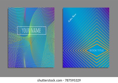 Cover design template set with abstract lines modern different color gradient style on background for decoration presentation, brochure, catalog, poster, book, magazine etc. Vector Illustration.