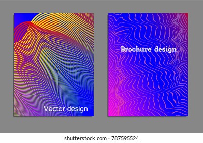 Cover design template set with abstract lines modern different color gradient style on background for decoration presentation, brochure, catalog, poster, book, magazine etc. Vector Illustration.