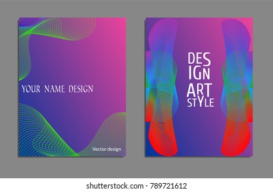 Cover design template set with abstract lines modern different color gradient style on background for decoration presentation, brochure, catalog, poster, book, magazine etc. Vector Illustration.