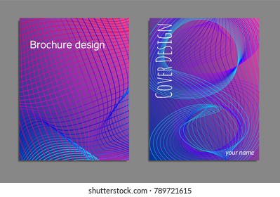 Cover design template set with abstract lines modern different color gradient style on background for decoration presentation, brochure, catalog, poster, book, magazine etc. Vector Illustration.