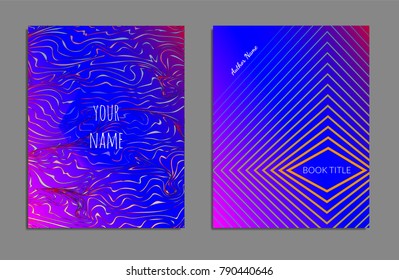 Cover design template set with abstract lines modern different color gradient style on background for decoration presentation, brochure, catalog, poster, book, magazine etc. Vector Illustration.