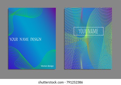 Cover design template set with abstract lines modern different color gradient style on background for decoration presentation, brochure, catalog, poster, book, magazine etc. Vector Illustration.