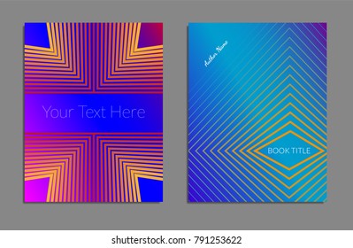 Cover design template set with abstract lines modern different color gradient style on background for decoration presentation, brochure, catalog, poster, book, magazine etc. Vector Illustration.