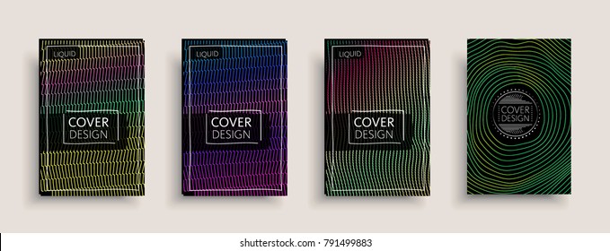 Cover design template, set with abstract fluid colors. Business modern A4 page layout. Colorful vector covers for branding, book, poster, banner, catalog,report,document or any pages.Blank text space