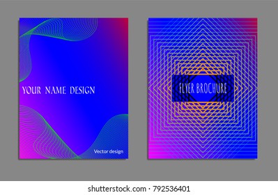 Cover design template set with abstract lines modern different color gradient style on background for decoration presentation, brochure, catalog, poster, book, magazine etc. Vector Illustration.