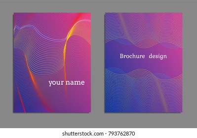 Cover design template set with abstract lines modern different color gradient style on background for decoration presentation, brochure, catalog, poster, book, magazine etc. Vector Illustration.