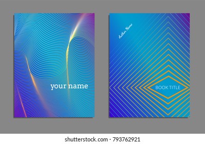 Plantilla de diseño de portada con líneas abstractas estilo moderno de degradado de color en segundo plano para la presentación de decoración, folleto, catálogo, afiche, libro, revista, etc. Ilustración vectorial.