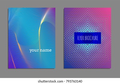 Cover design template set with abstract lines modern different color gradient style on background for decoration presentation, brochure, catalog, poster, book, magazine etc. Vector Illustration.