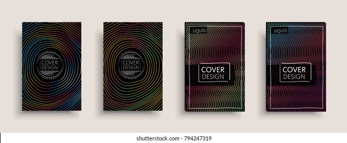 Cover design template, set with abstract fluid colors. Business modern A4 page layout. Colorful vector covers for branding, book, poster, banner, catalog,report,document or any pages.Blank text space