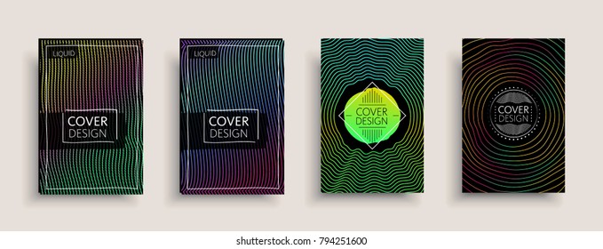 Cover design template, set with abstract fluid colors. Business modern A4 page layout. Colorful vector covers for branding, book, poster, banner, catalog,report,document or any pages.Blank text space.