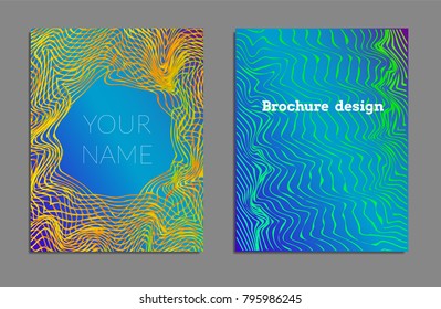 Cover design template set with abstract lines modern different color gradient style on background for decoration presentation, brochure, catalog, poster, book, magazine etc. Vector Illustration.