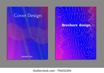 Cover design template set with abstract lines modern different color gradient style on background for decoration presentation, brochure, catalog, poster, book, magazine etc. Vector Illustration.