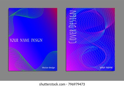 Cover design template set with abstract lines modern different color gradient style on background for decoration presentation, brochure, catalog, poster, book, magazine etc. Vector Illustration.