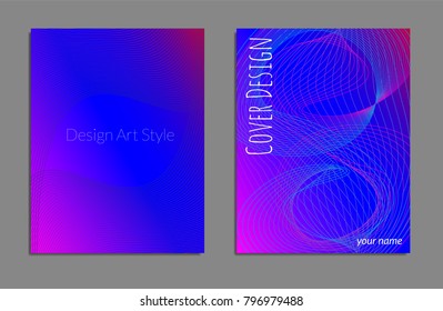 Cover design template set with abstract lines modern different color gradient style on background for decoration presentation, brochure, catalog, poster, book, magazine etc. Vector Illustration.