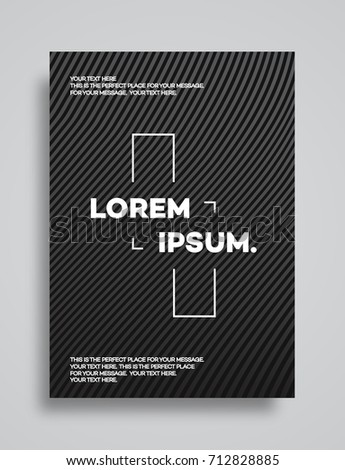 Cover design template set with abstract lines modern black color gradient style on background for decoration presentation, flyer, brochure, catalog, poster, book, magazine etc. Vector Illustration