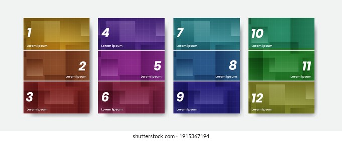 Cover design template set with colorful color. Banner with many colors such as blue, purple, pink, burgundy, aqua, yellow, green, etc good to your product or business.