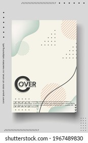 Cover design template set with Memphis style cover, Social Highlight Covers and stories page. perfect for decoration presentation, brochure, catalog, poster, book, magazine etc. Vector Illustration