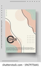 Cover design template set with Memphis style cover, Social Highlight Covers and stories page. perfect for decoration presentation, brochure, catalog, poster, book, magazine etc. Vector Illustration