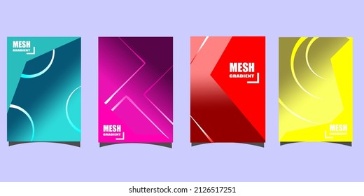 plantilla de diseño de portada conjunto de colores de degradado de malla en presentación de fondo, folleto, catálogo, afiche, libro, revista, folleto, volante, etc vector editable