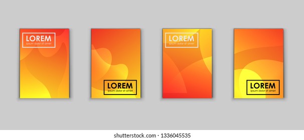 Cover design template set with modern abstract geometric color lines in gradient style on background for decoration presentation, brochure, catalog, poster, book, magazines, invitation, annual report.