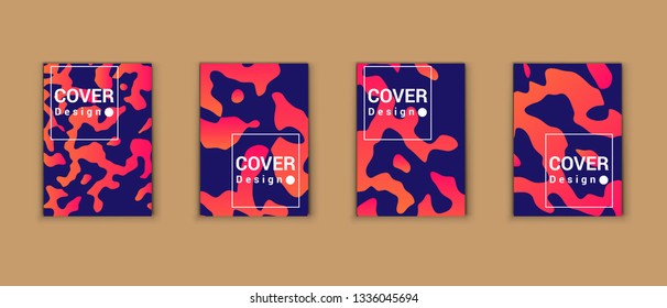 Cover design template set with modern abstract geometric color lines in gradient style on background for decoration presentation, brochure, catalog, poster, book, magazines, invitation, annual report.