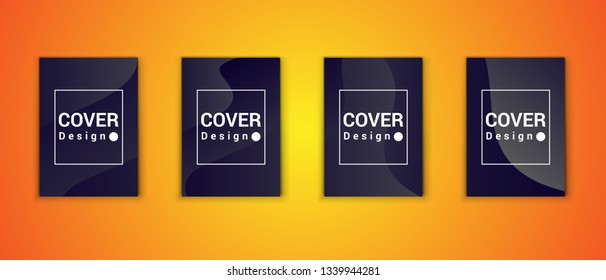 Cover design template set with modern abstract geometric color lines in gradient style on background for decoration presentation, brochure, catalog, poster, book, magazines, invitation, annual report.