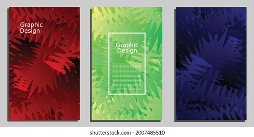Cover design template set with modern abstract background style gradient of different colors on the background for presentations decoration, brochures, catalogs, posters, books, magazines etc. Vector 