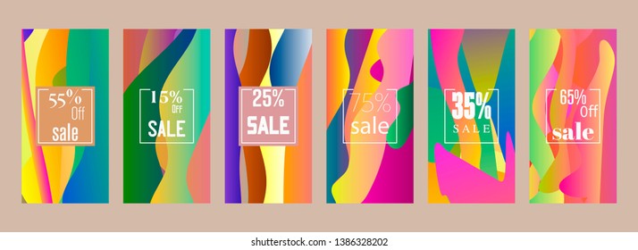 Cover design template set social media with abstract background for decoration placards, banners,modern different color gradient style on for decoration presentation poster, flyer, coupon, gift card,