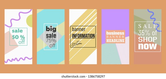 Cover design template set social media with abstract background for decoration placards,poster, flyer, coupon, gift card, banners,modern different color gradient style on for decoration presentation