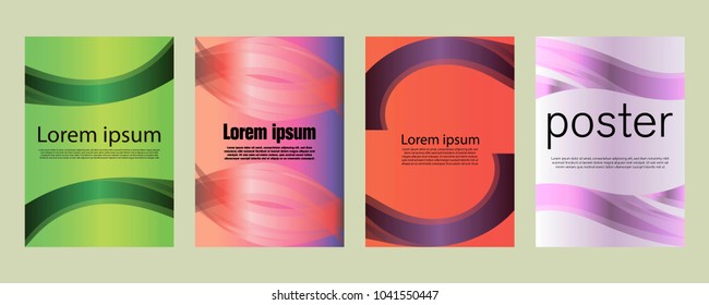 Cover design template set.Minimal abstract vector with modern different color gradient style on background for decoration presentation,abstract lines, brochure, flyers, poster, book, catalog