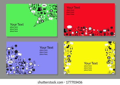 plantilla de diseño de portada con iconos de red social