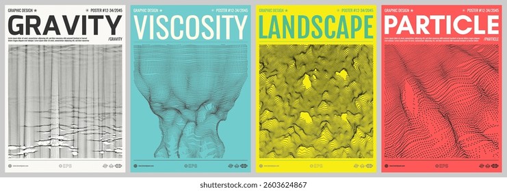 Cover design template. Spider web torn. Abstract background with holes. An array with dynamic particles. Texture. Big data. 3D vector for brochure, poster, presentation, flyer or banner.