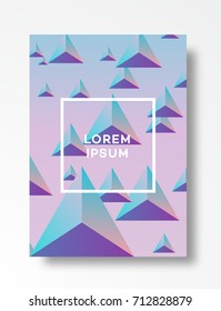 Cover design template triangle background with minimal cool gradient and square copy space. Vector Illustration