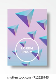 Cover design template triangle background with minimal cool gradient and circle copy space. Future geometric template. Vector Illustration