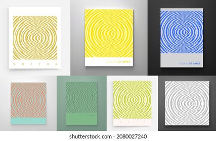 Cover design template. Tunnel. Abstract 3D geometrical background. Pattern with optical illusion. Vector illustration for brochure, flyer, banner or notebook. 