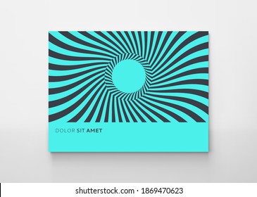 Design-Vorlage abdecken. Tunnel. Muster mit optischer Illusion. Vektorgrafik. 