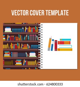 Cover design template. Vector flat illustration. Book pattern