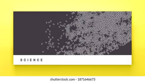 Cover design template. Vector illustration for science, chemistry or education. Irregular array or matrix of random ovals. 