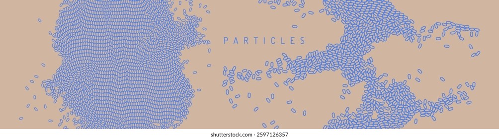 Cover design template. Vector illustration for science, chemistry or education. Irregular array or matrix of random ovals. 