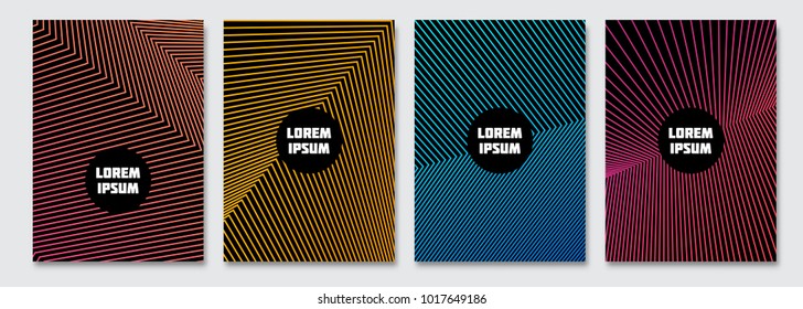 Cover design template. Vector minimal abstract background with gradient lines. Flyer, presentation, brochure design. A4 size. 