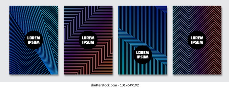 Cover design template. Vector minimal abstract background with gradient lines. Flyer, presentation, brochure design. A4 size. 