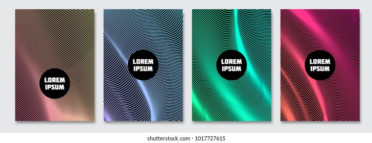 Cover design template. Vector minimal abstract background with smooth wavy lines. Flyer, presentation, brochure design. A4 size. 