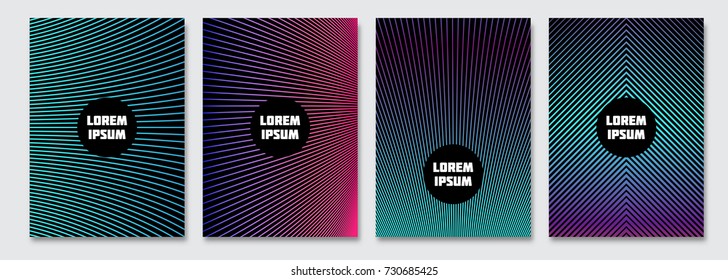 Cover design template. Vector minimal abstract background with gradient lines. Flyer, poster, brochure design. A4 size. 
