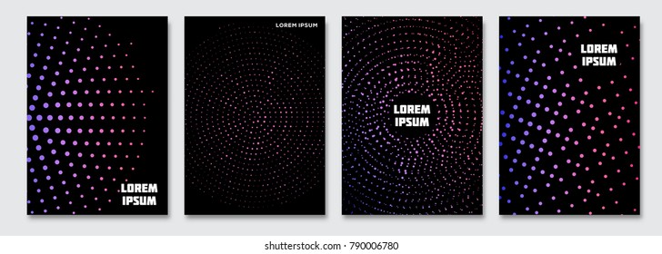 Cover design template. Vector minimal abstract background with gradient halftones. Flyer, poster, brochure design. A4 size. 